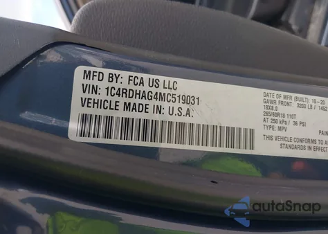 2021 Dodge Durango Sxt Plus Rwd from USA, damaged, VIN 1C4RDHAG4MC519031